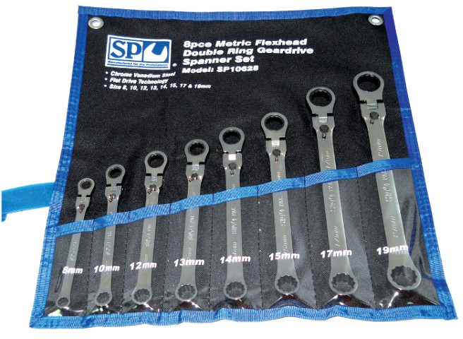 SP - SPANNER SET GEARDRIVE DOUBLE RING FLEX HEAD METRIC 